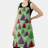 Leopard Print farbenfrohe Weihnachtsbaumen Schürze (InSitu)