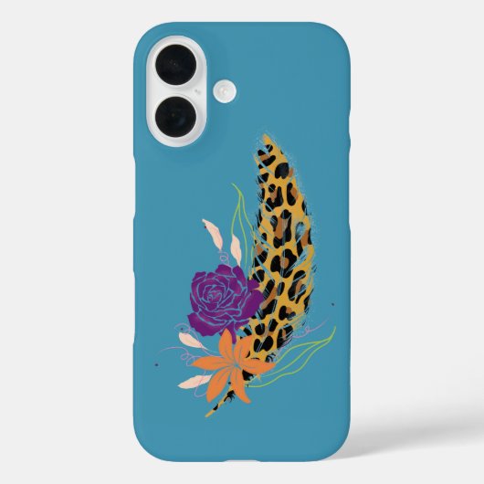 Leopard Print, Feathers & Florals Case-Mate iPhone Hülle (Rückseite)