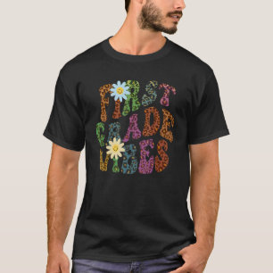 Leopard Print FIRST GRADE VIBES Lehrer Friedens-Li T-Shirt
