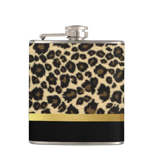 Leopard Print Flachmann (Vorderseite)