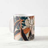 Leopard Print Floral: Abstrakt handGezeichnet Kaffeetasse (Vorderseite Links)