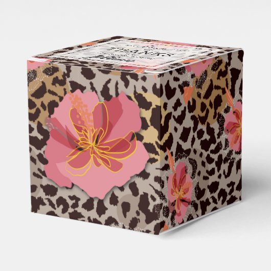 Leopard Print Floral Muster Geschenkschachtel (Vorderseite)