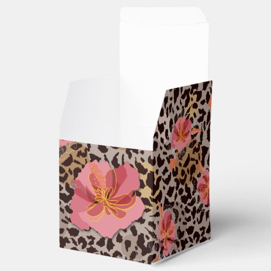 Leopard Print Floral Muster Geschenkschachtel (Geöffnet)
