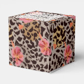 Leopard Print Floral Muster Geschenkschachtel (Rückseite)