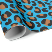 Leopard Print for Housewarming Geschenk blau Nahtl Geschenkpapier (Rolleneckpunkt)