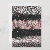 Leopard Print Forty & Fabulous Rose Gold Geburtsta Einladung (Rückseite)