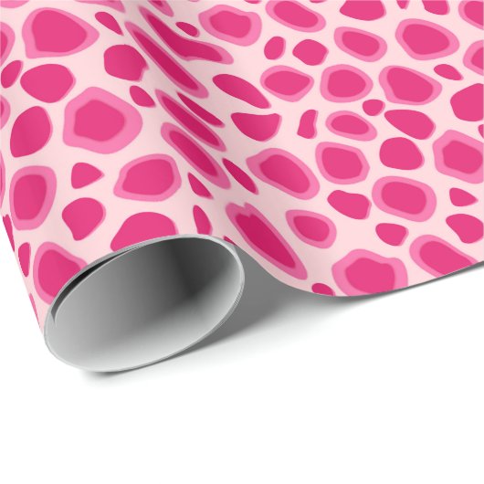 Leopard Print - Fuchsia und hellrosa Geschenkpapier (Rolleneckpunkt)