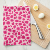 Leopard Print - Fuchsia und hellrosa Handtuch (Viertel Falte)
