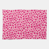 Leopard Print - Fuchsia und hellrosa Handtuch (Horizontal)