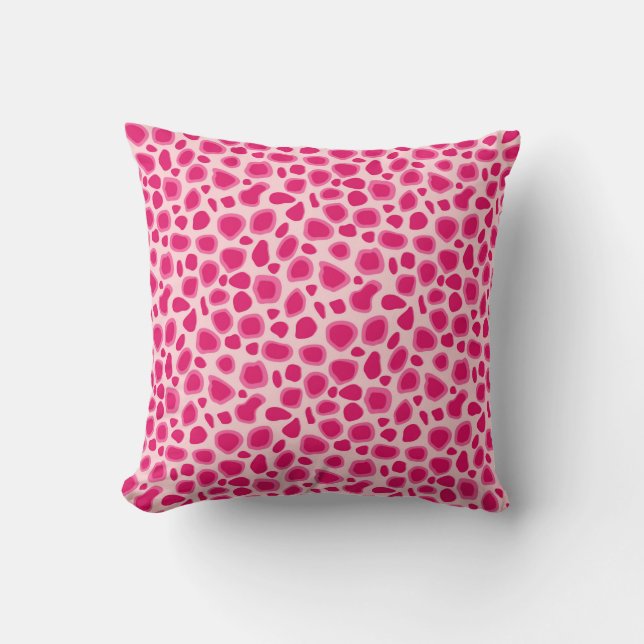 Leopard Print - Fuchsia und hellrosa Kissen (Vorderseite)
