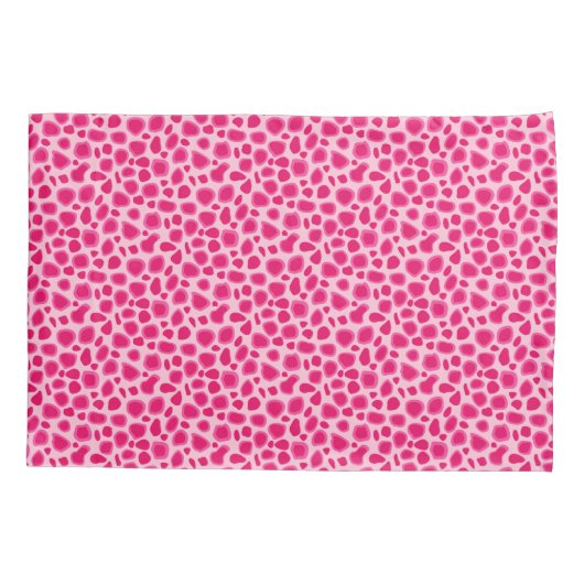 Leopard Print - Fuchsia und hellrosa Kissenbezug (Rückseite)