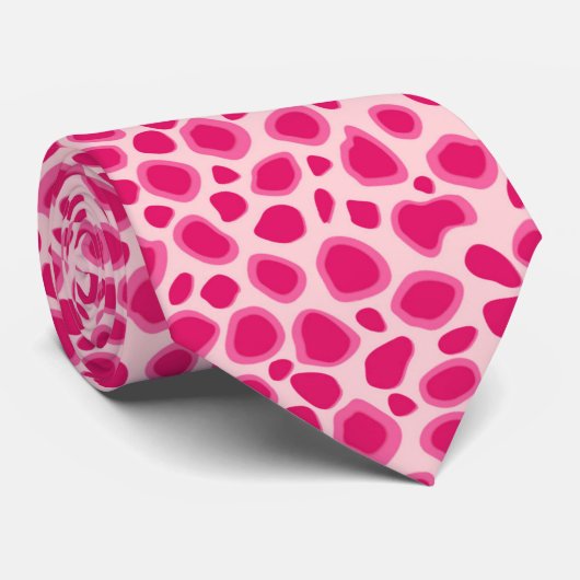 Leopard Print - Fuchsia und hellrosa Krawatte (Gerollt)