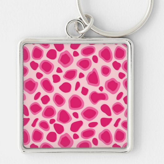 Leopard Print - Fuchsia und hellrosa Schlüsselanhänger (Vorne)
