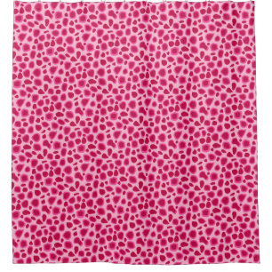 Leopard Print, Fuchsia und Light Pink Duschvorhang
