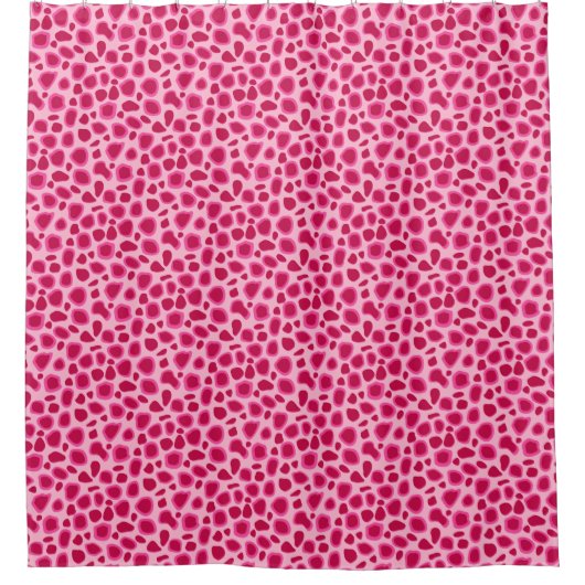 Leopard Print, Fuchsia und Light Pink Duschvorhang (Vorderseite)