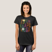 Leopard Print FÜNFTE GRADE VIBES Lehrer Friedens-L T-Shirt (Vorne ganz)