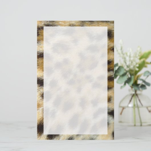 Leopard Print Fur Texture Design Custom Stationier Briefpapier (Stehend Vorderseite)
