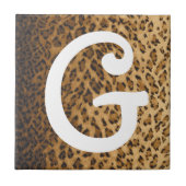 Leopard Print G Monogramm Initialen Fliese (Vorderseite)
