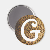 Leopard Print G Monogramm Initialen Magnet (Vorderseite/Rückseite)