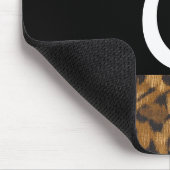 Leopard Print G Monogramm Initialen Mousepad (Ecke)