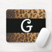Leopard Print G Monogramm Initialen Mousepad (Mit Mouse)