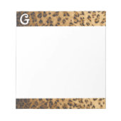 Leopard Print G Monogramm Initialen Notizblock (Vorderseite)