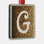 Leopard Print G Monogramm Initialen Ornament Aus Metall (Rechts)