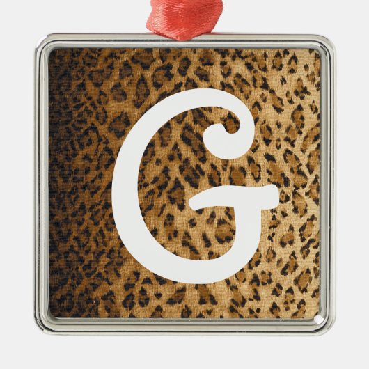 Leopard Print G Monogramm Initialen Ornament Aus Metall (Vorne)