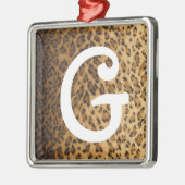 Leopard Print G Monogramm Initialen Ornament Aus Metall (Links)