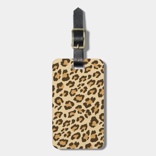 Leopard Print Gepäckanhänger (Vorderseite vertikal)