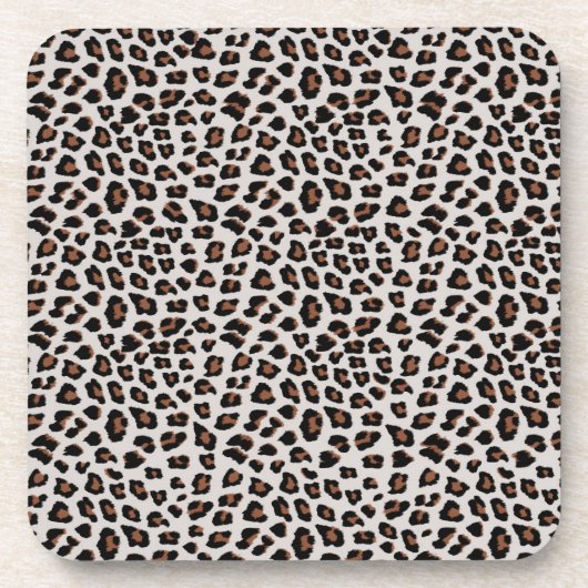 Leopard Print Getränkeuntersetzer (Vorderseite)