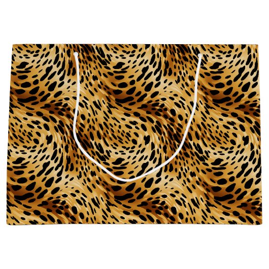 Leopard Print Gift Bag Große Geschenktüte (Vorderseite)