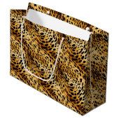 Leopard Print Gift Bag Große Geschenktüte (Vorderseite Schrägansicht)
