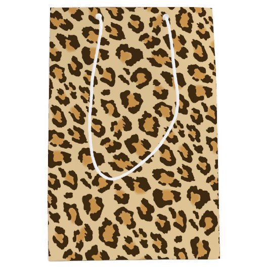 Leopard Print Gift Bag Mittlere Geschenktüte (Vorderseite)