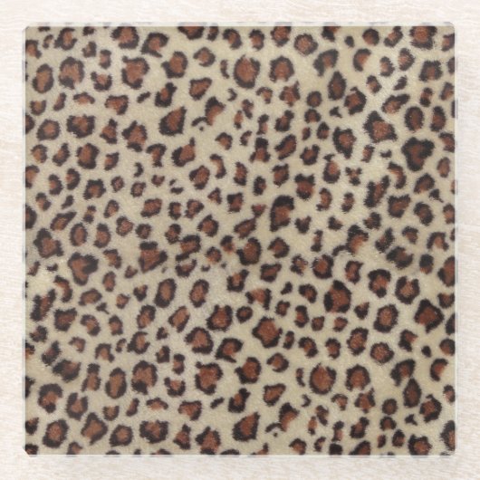 Leopard Print Glasuntersetzer (Vorderseite)