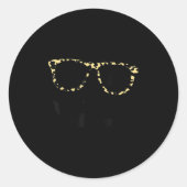 Leopard Print Gles Jack O Lantern Halloween For Wo Runder Aufkleber (Vorderseite)