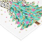 Leopard Print + Glitzer Weihnachtsbaum-Runner Kurzer Tischläufer (Ecke)