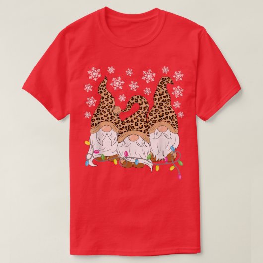 Leopard Print Gnomes Xmas Funny Christmas Gnome Me T-Shirt (Design vorne)