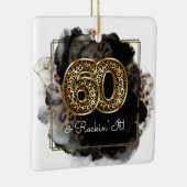 Leopard Print Gold 60 & Rockin' It Birthday Foto Keramikornament (Rechts)