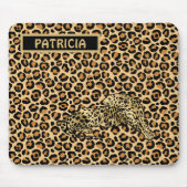 Leopard Print Gold Brown Funky Fun Name Mousepad (Vorne)