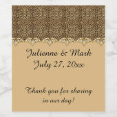 Leopard Print Gold Diamonds Bling Weddings Weinetikett (Einzelnes Label)