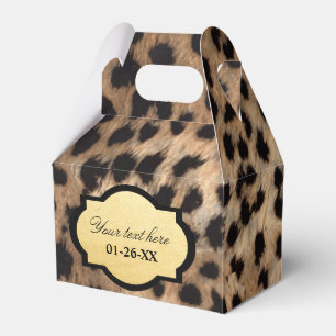 Leopard Print & Gold Foil Chic Leckerei Gastgesche Geschenkschachtel