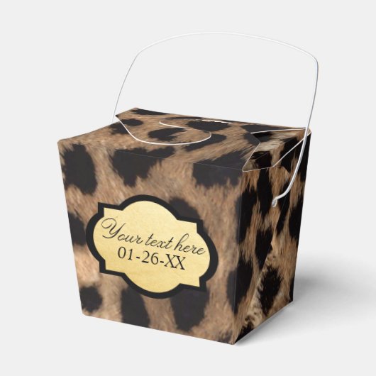Leopard Print Gold Fox Gastgeschenk Box entfernen Geschenkschachtel (Vorderseite)