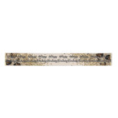 Leopard Print Gold Glitter Satinband (Vorderseite)