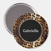 Leopard Print Gold Glitzer Sparkframe Magnet (Vorderseite/Rückseite)