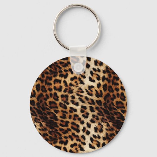 Leopard Print Gold Glitzer Sparkframe Schlüsselanhänger (Rückseite)