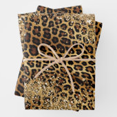 Leopard Print Gold Glitzy Sparkle Glitzer Geschenkpapier Set (Beispiel)