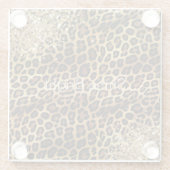 Leopard Print Gold Glitzy Sparkle Glitzer Glasuntersetzer (Rückseite)