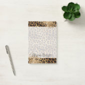 Leopard Print Gold Glitzy Sparkle Glitzer Post-it Klebezettel (Büro)