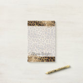 Leopard Print Gold Glitzy Sparkle Glitzer Post-it Klebezettel (Auf Schreibtisch)